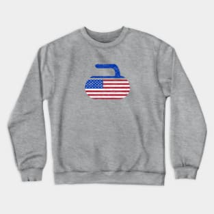 American Flag Curling USA Stars and Stripes Curling Stone Crewneck Sweatshirt